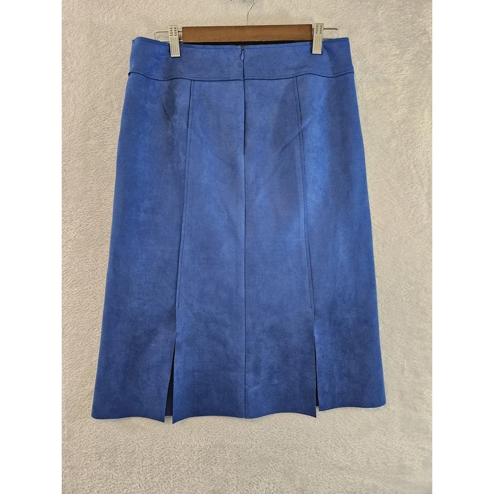 Mignon Doo‎ Skirt NWT Womens Small Faux Suede Lined Career Midi Split Front